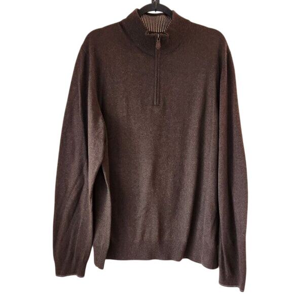 Jos. A. Bank Reserve Men's Size L Brown Italian Yarn Cashmere Wool Blend Sweater - Picture 1 of 4